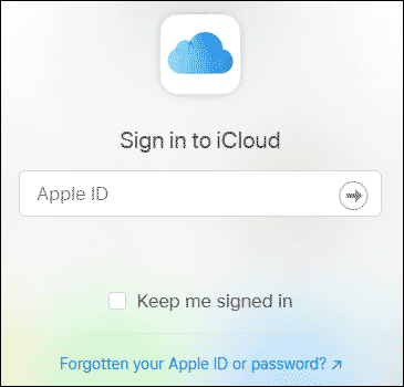 sign in to iCloud
