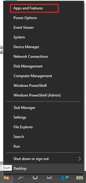 Select Apps and Features