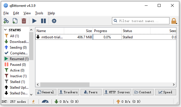 qBittorrent stalled