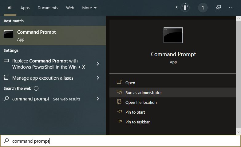 run Command Prompt as administrator