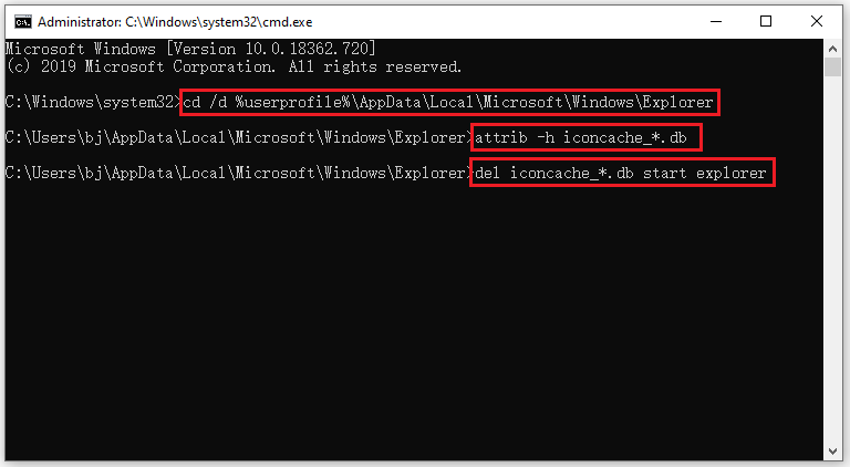 rebuild icon cache