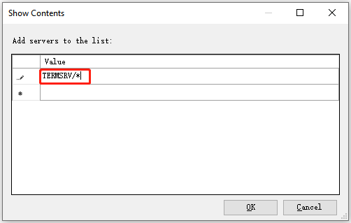 type TERMSRV/*.