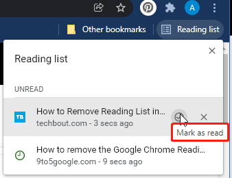view the status of items in the reading list