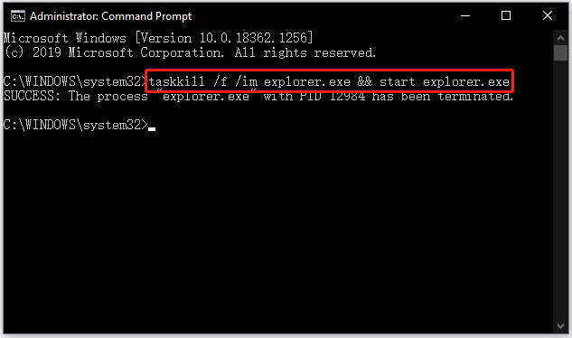 run a command via Command Prompt