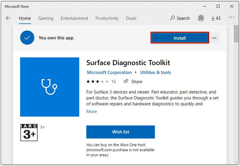 install Surface Diagnostic Toolkit