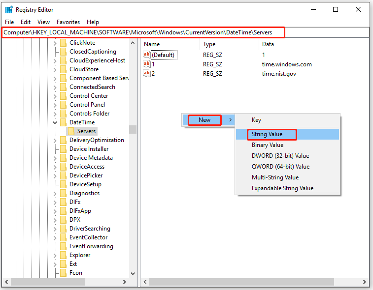 click String Value