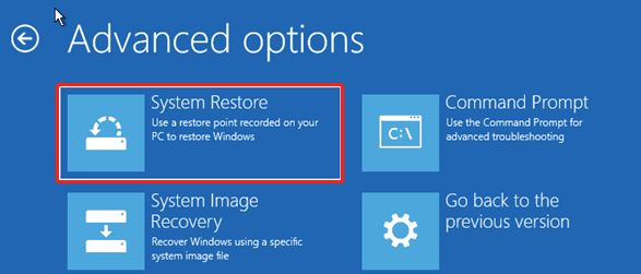select System Restore in Advanced options