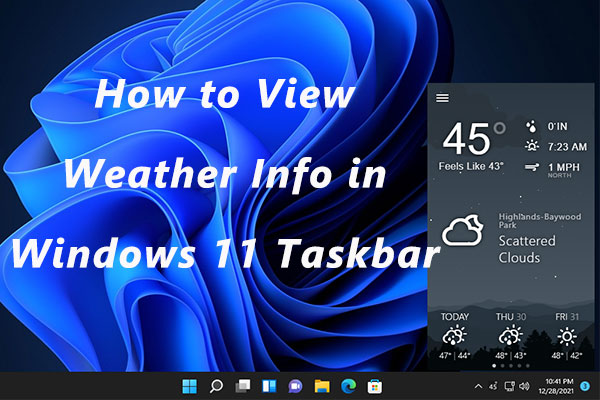 weather info in Windows 11 taskbar