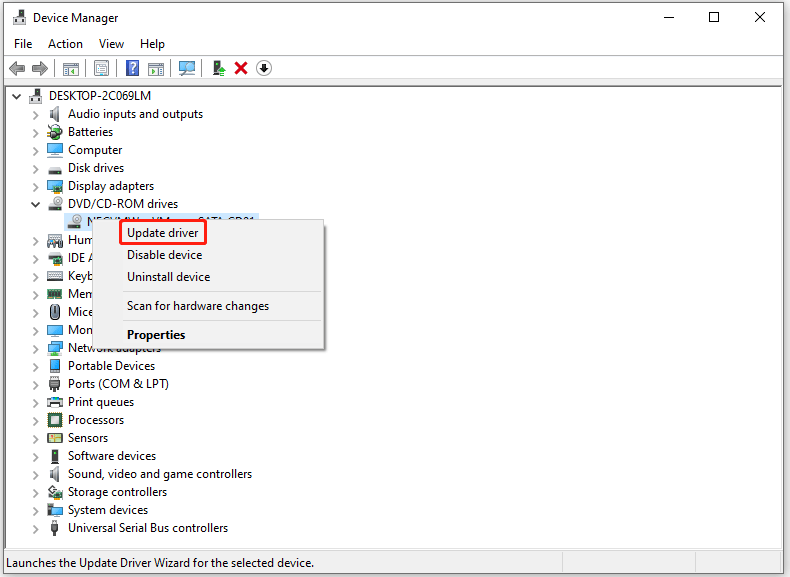 click Update driver