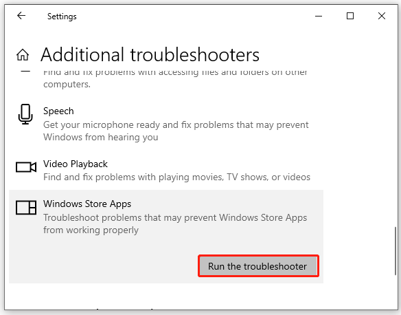 run Windows Store Apps troubleshooter