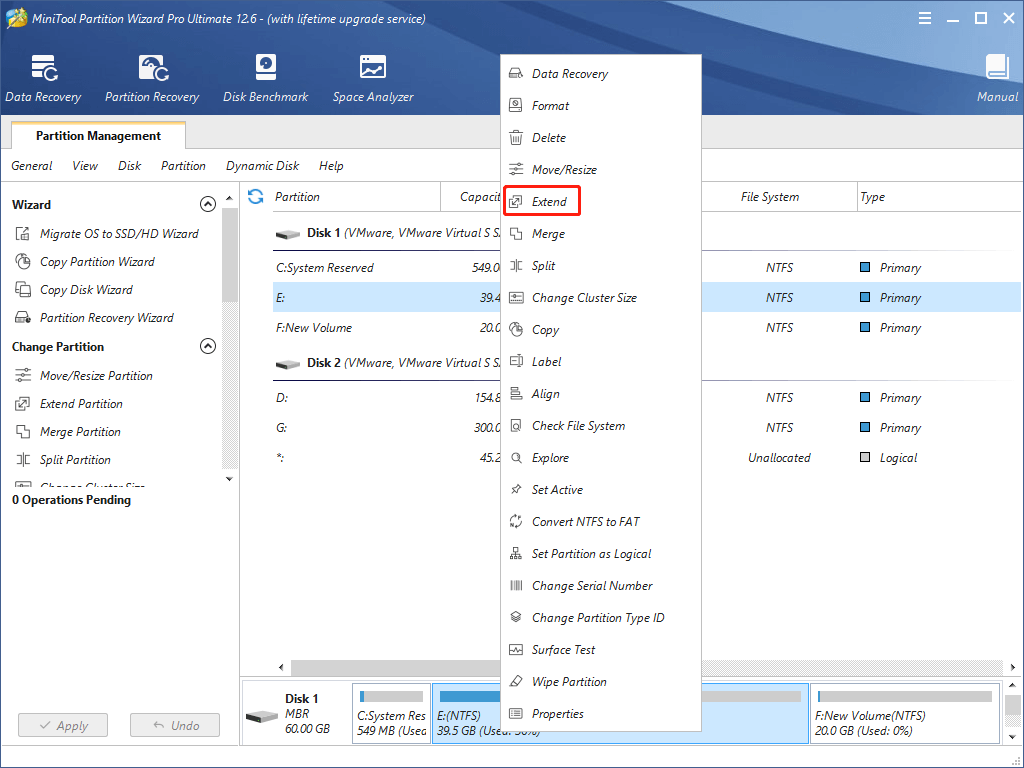 extend partition