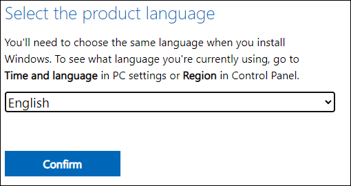 select the product language