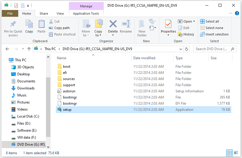 run Windows 8.1 setup