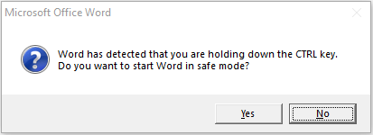 open Word in safe mode