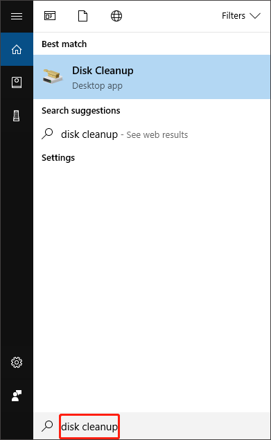 type disk cleanup