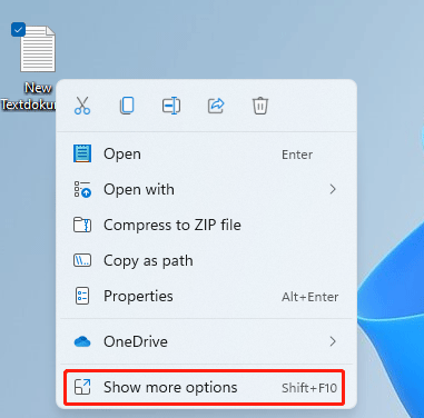 choose Show more options