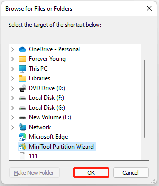 add a folder or program