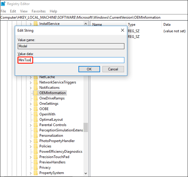 Change system product name in Windows 11