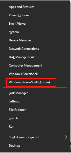 select Windows PowerShell Admin