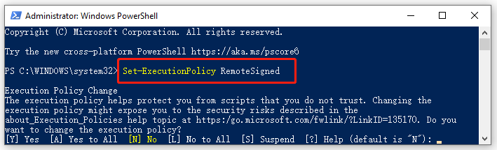 run Set ExecutionPolicy RemoteSigned