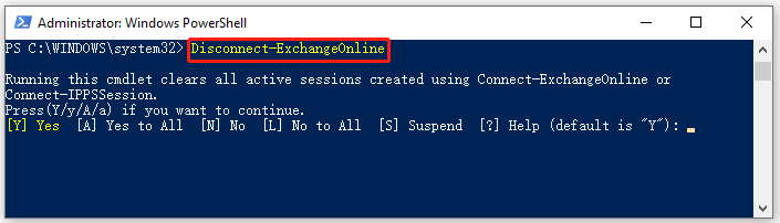 disconnect Exchange Online PowerShell