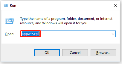 type appwiz.cpl