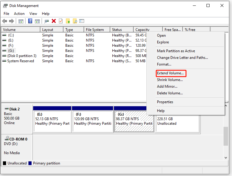 choose Extend Volume