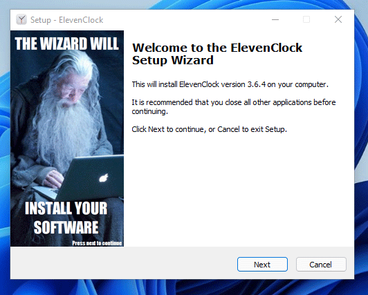 ElevenClock setup