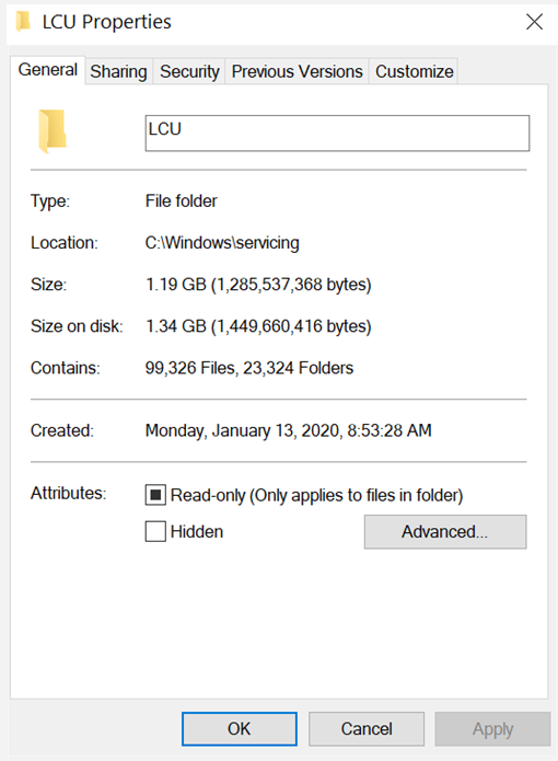 LCU folder path