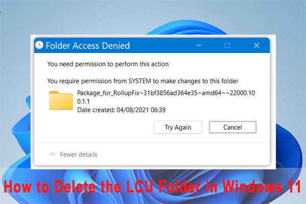 empty the LCU folder in Windows 11