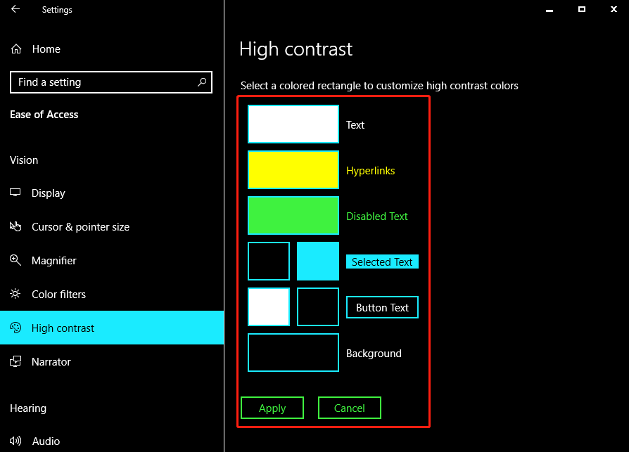 custom high contrast