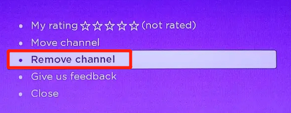 choose Remove Channel