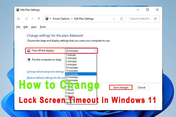 how to change lock screen timeout in Windows 11