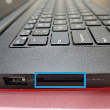 the SD card slot