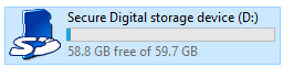 SD card displayed with an SD card logo in File Explorer