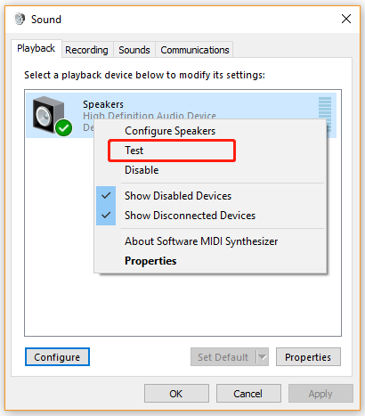 test surround sound speaker