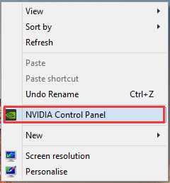 select NVidia Control Panel