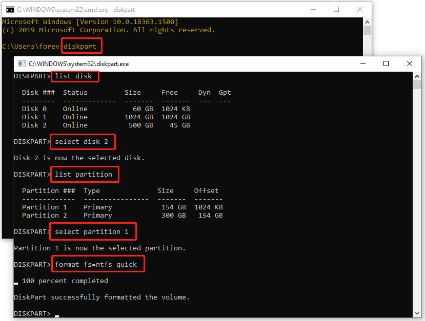 format a partition