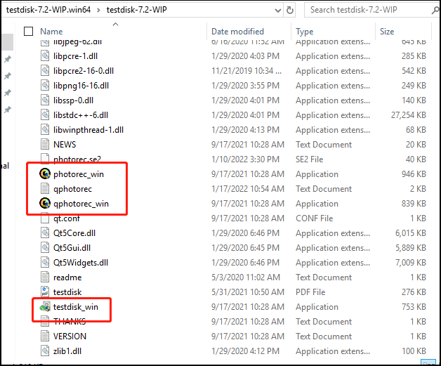 TestDisk & PhotoRec folder