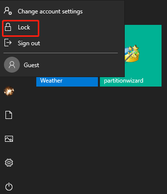 click the profile picture to get the Lock option