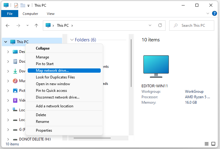 Map network drive
