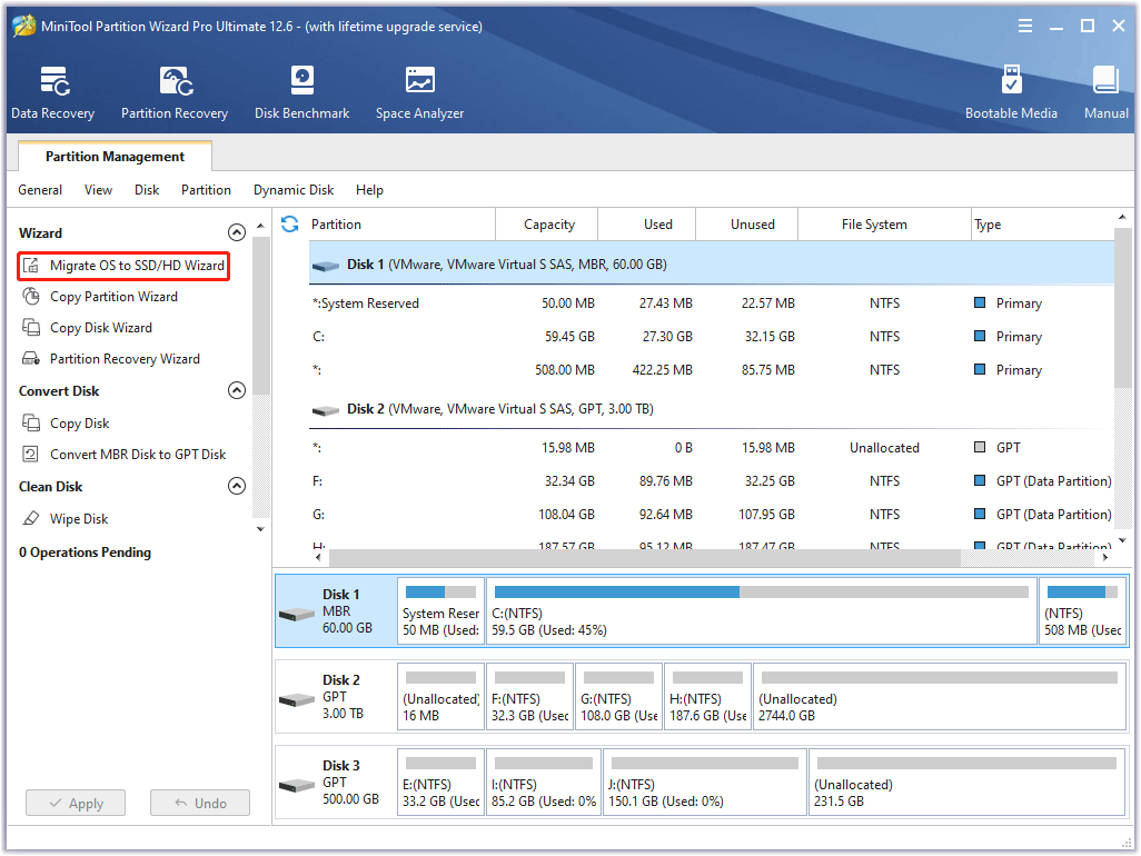 click Migrate OS to SSD/HD