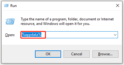 open the Roaming window from Run