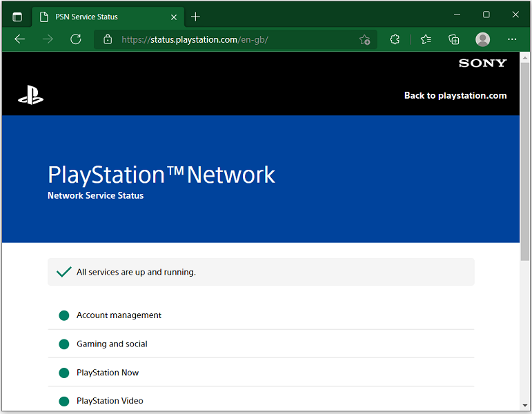 Playstation network status