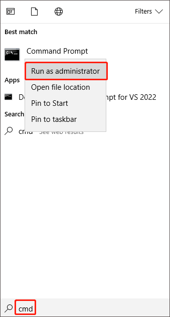 choose Run as administrator