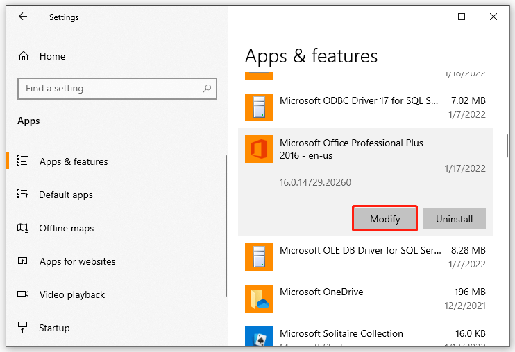 modify the MS Office