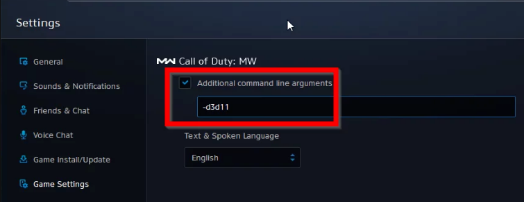 switch to DirectX 11 for COD MW in Blizzard