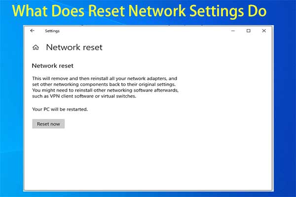 what does reset network settings do