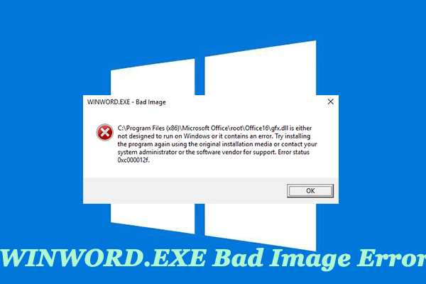 WINWORD.EXE bad image error on Windows 11/10