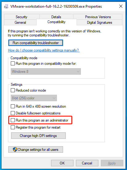 run a program as an administrator
